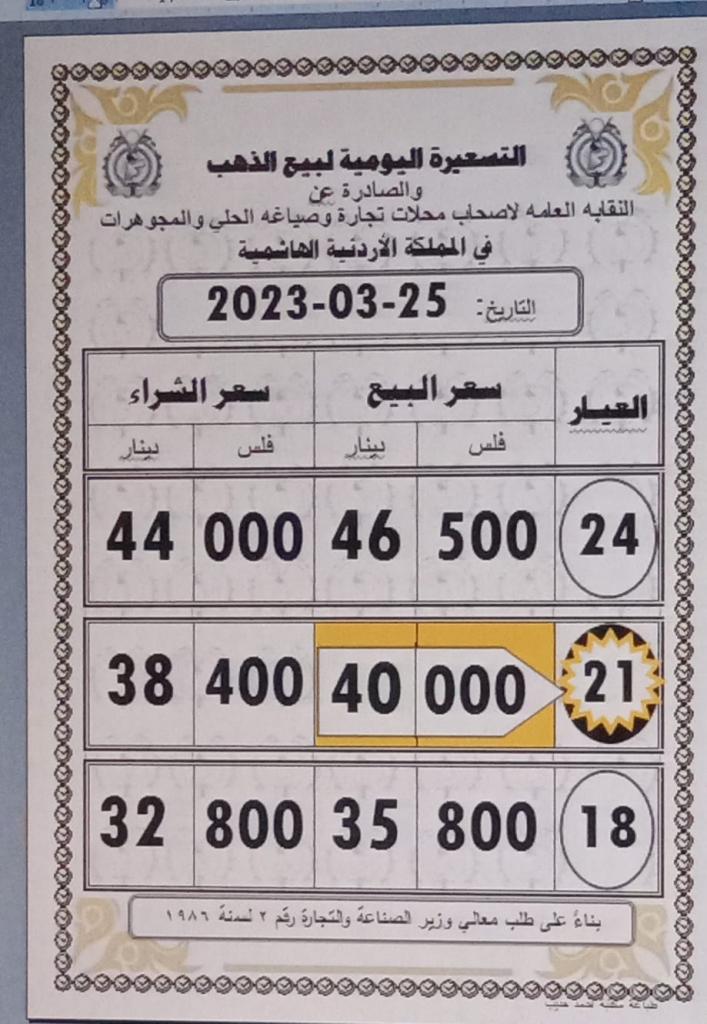 صورة حول : اسعار الذهب محليا تستقر عند 40 دينارا اسعار الذهب محليا تستقر عند 40 دينارا