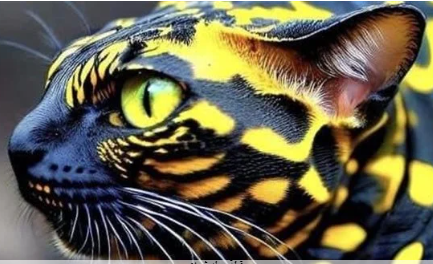 شاهد قطة بجلد الثعبان