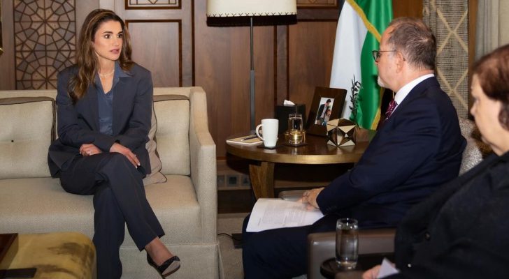 الملكة رانيا تلتقي مسؤولين في اليونيسيف