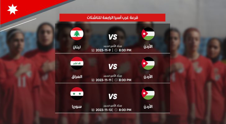 سحب قرعة بطولة غرب آسيا الرابعة للناشئات