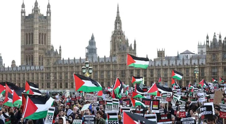 يوم احتجاج وطني في بريطانيا للمطالبة بوقف الحرب على غزة