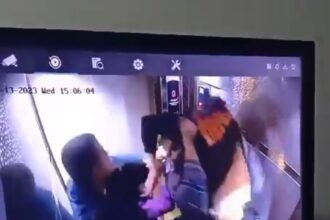 شاهد اختطاف فتاتين من داخل مصعد في مصر