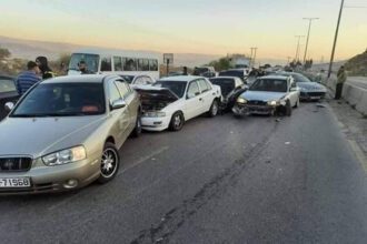 الأمن العام: التتابع القريب يتسبب بحادث مروري بين 6 مركبات طريق إربد عمان
