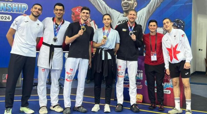 ٣ ذهبيات وفضيتين وبرونزية للأردن في بطولة كأس العرب للتايكواندو