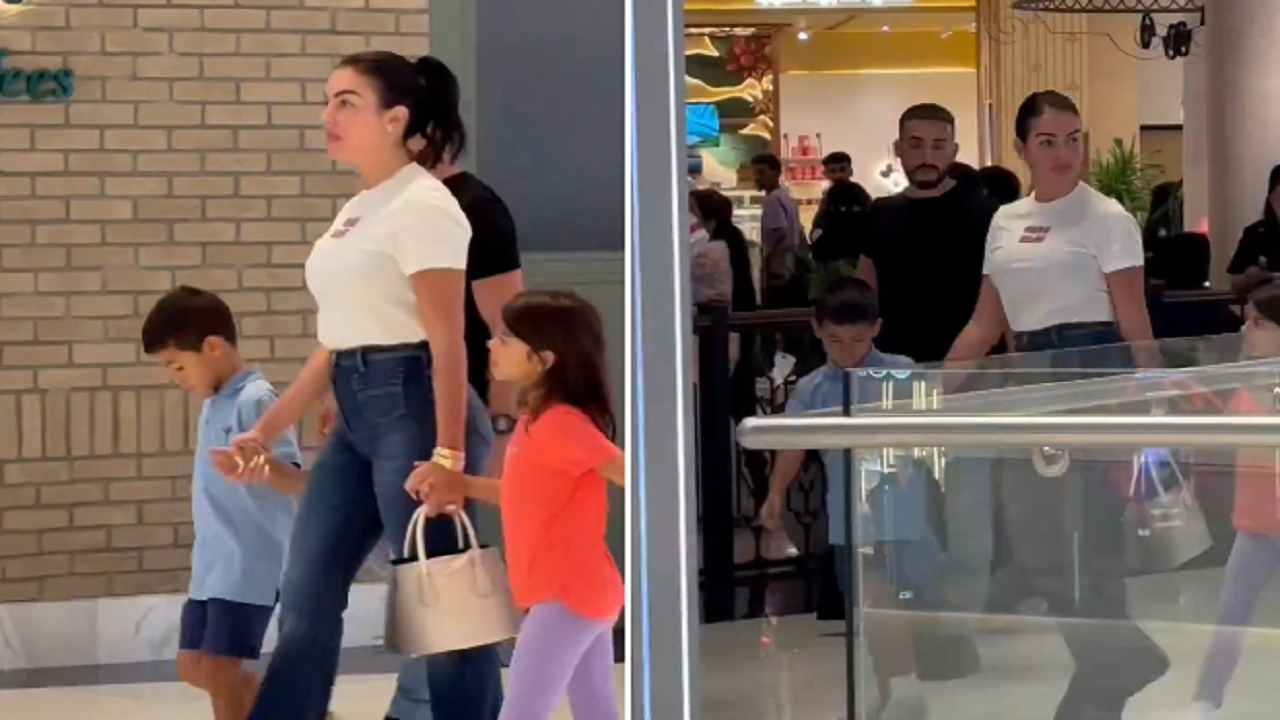 جورجينا تتجول في مول بالرياض مع ابنائها (فيديو)