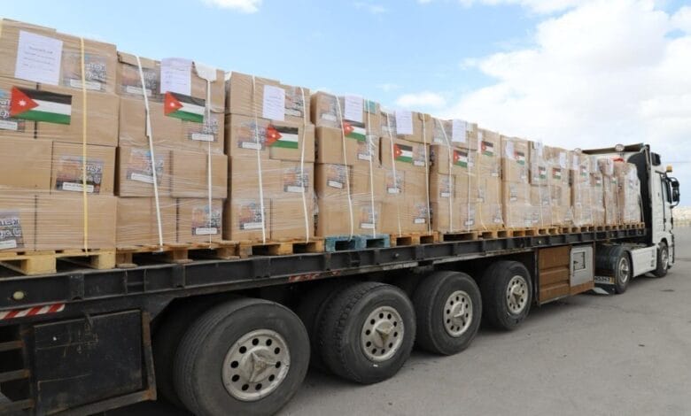 عاجل || قافلة مساعدات أردنية تصل إلى شمال غزة اليوم