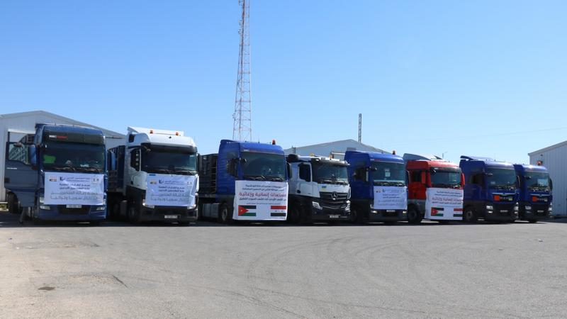 141 قافلة أردنية .. 552 شاحنة مساعدات دخلت إلى قطاع غزة اليوم