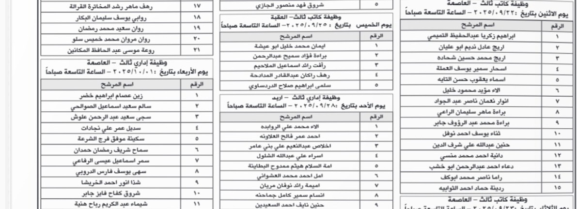 بالاسماء ..مدعوون لإجراء المقابلة الشخصية في وزارة العدل