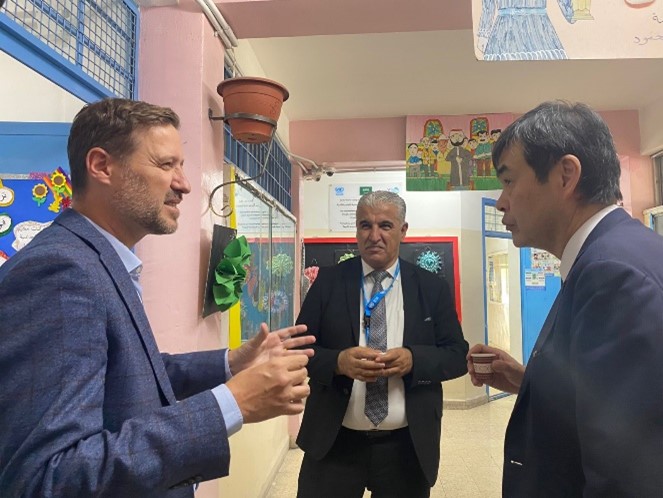 JAPAN’S AMBASSADOR VISITS Refugee Camps in Irbid and observes Japan-funded activities