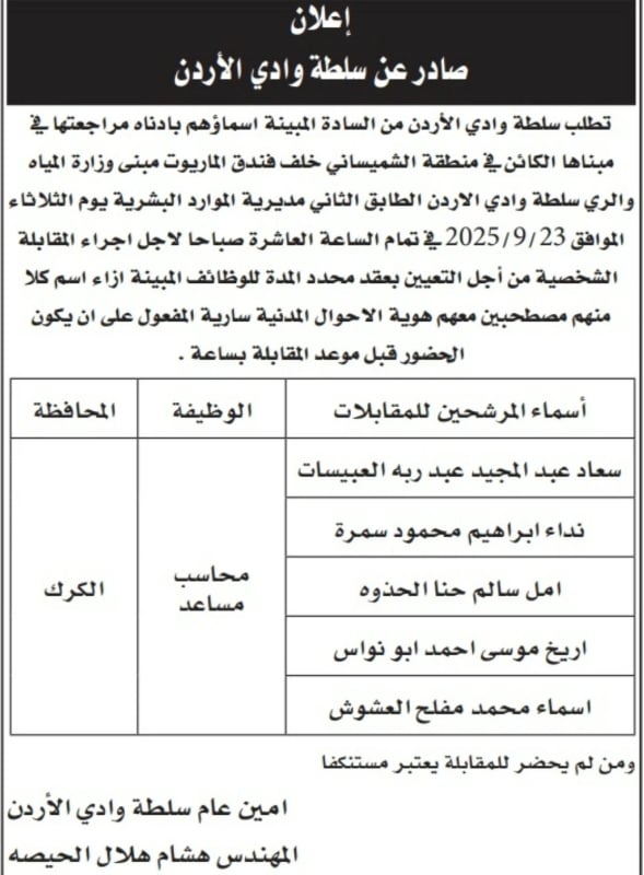 وظائف شاغرة في وزارات ومؤسسات حكومية .. تفاصيل