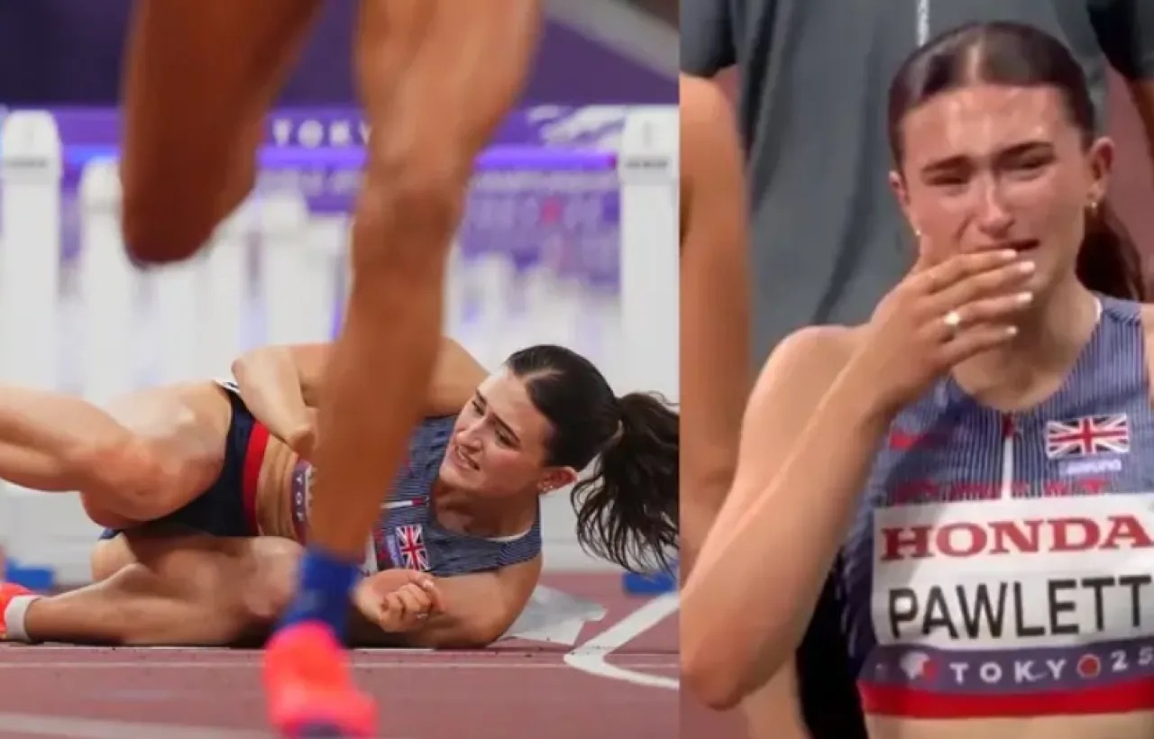 العداءة البريطانية أبيغيل باوليت تنهار بالبكاء