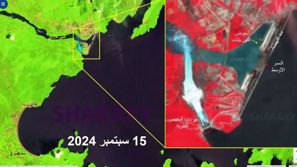 خبير مصري يكشف توقف توربينات سد النهضة وفتح بوابات المفيض العلوي