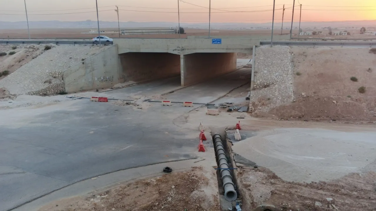 الأشغال: 60% نسبة إنجاز مشروع تصريف مياه الأمطار في نفق حوشا بكلفة نصف مليون دينار