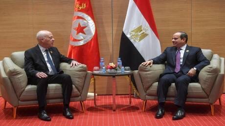 صورة حول : الرئيس التونسي قيس سعيد يهنئ السيسي الرئيس التونسي قيس سعيد يهنئ السيسي