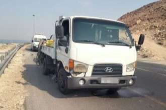 تصادم جنوب الفنادق يعيق الطريق والدوريات تحذر السائقين