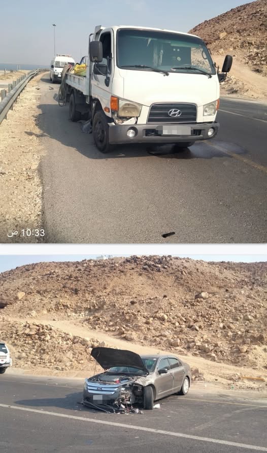 صورة حول : تصادم جنوب الفنادق يعيق الطريق والدوريات تحذر السائقين تصادم جنوب الفنادق يعيق الطريق والدوريات تحذر السائقين
