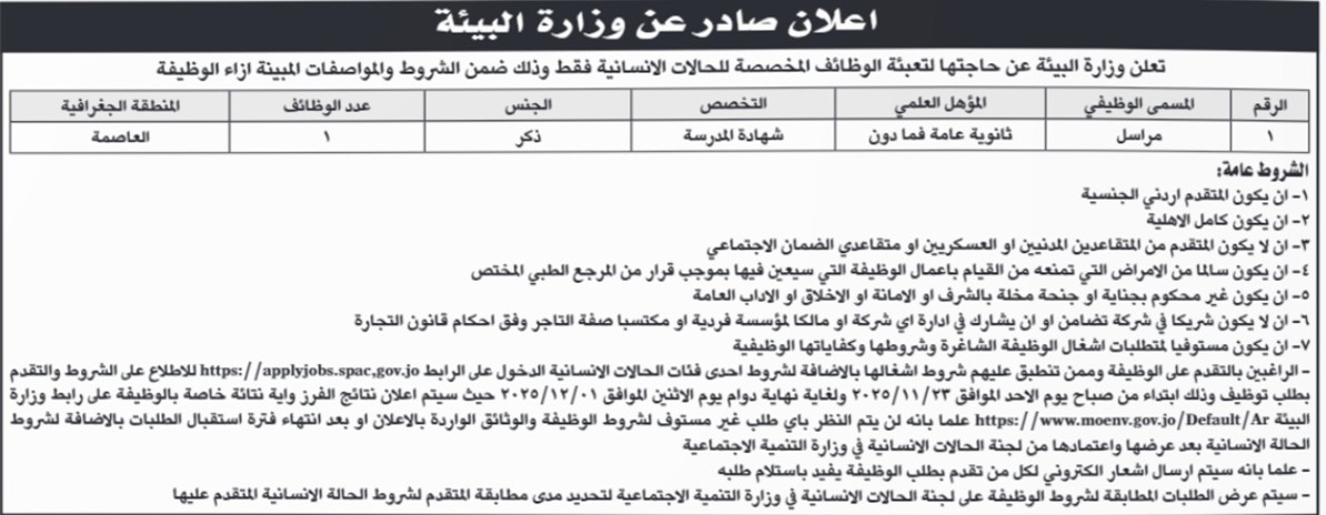 وظائف شاغرة في مؤسسات حكومية