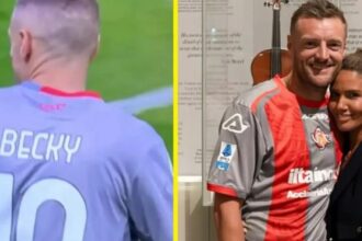 فاردي يلفت الأنظار بارتداء اسم زوجته