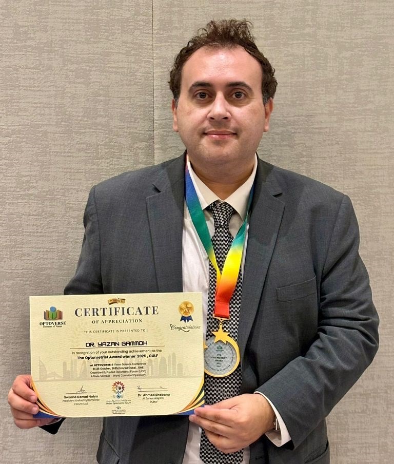 صورة حول : د. يزن قموه من عمان الأهلية يفوز بجائزة " أخصائي البصريات 2025 - منطقة الخليج " د. يزن قموه من عمان الأهلية يفوز بجائزة " أخصائي البصريات 2025 - منطقة الخليج "