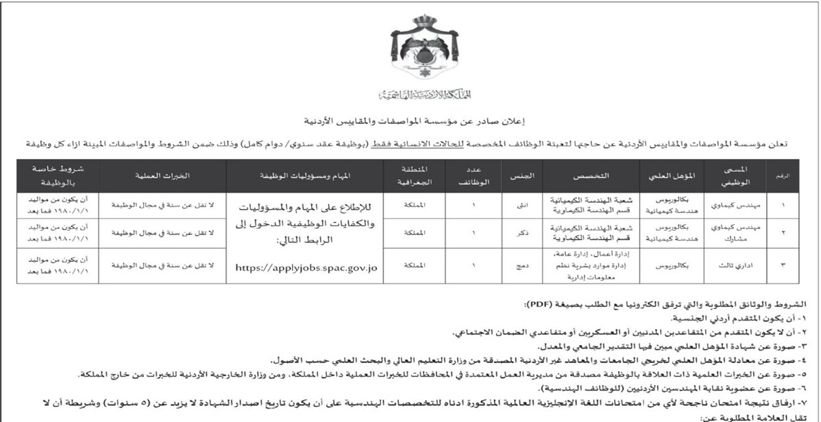 وظائف شاغرة في مؤسسات حكومية
