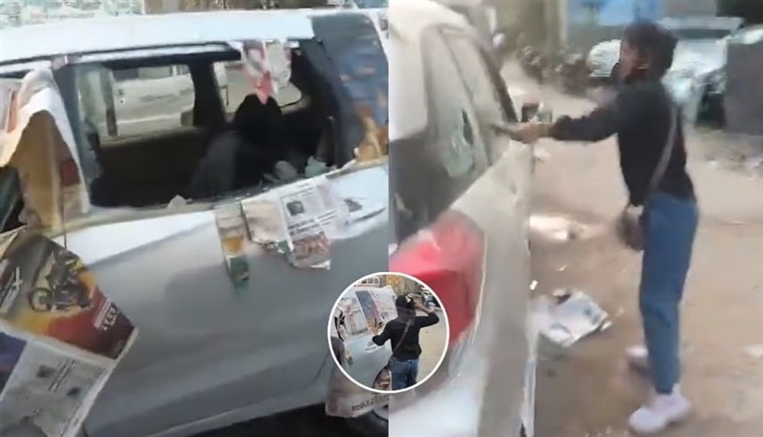 امرأة تحطم سيارة زوجها بسبب النفقة في الهند