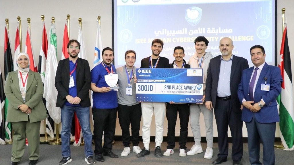 صورة حول : عمان الأهلية تفوزبالمركز الثاني على مستوى الجامعات الأردنية في مسابقة IEEE Jordan 2025 للأمن السيبراني عمان الأهلية تفوزبالمركز الثاني على مستوى الجامعات الأردنية في مسابقة IEEE Jordan 2025 للأمن السيبراني