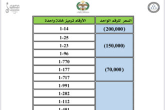 إدارة الترخيص تطرح 4000 رقم مميّز للبيع المباشر ابتداءً من الأربعاء