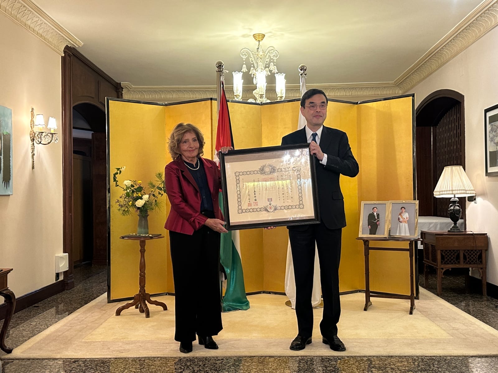 اليابان تُكرّم السيدة هند الشريف ناصر تقديراًلإسهاماتها الثقافية المتميزة في تعزيز العلاقات بين اليابان والأردن.