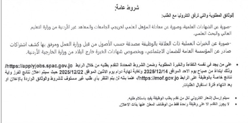 وظائف شاغرة في مؤسسات حكومية