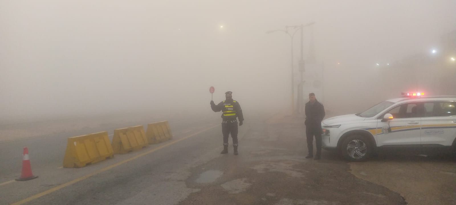 ضباب كثيف في رأس النقب وتحذير السائقين