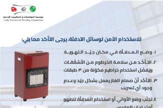 المواصفات والمقاييس تؤكد أهمية الالتزام بإجراءات السلامة عند استخدام وسائل التدفئة