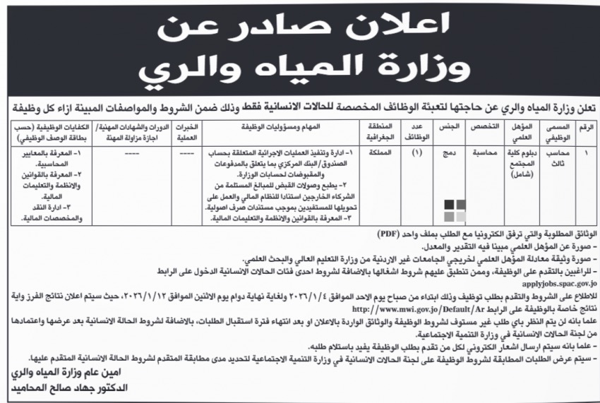 وظائف حكومية شاغرة… تفاصيل