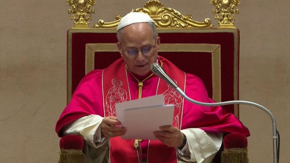 البابا لاوون الرابع عشر يدعو لحق الفلسطينيين بالعيش بسلام