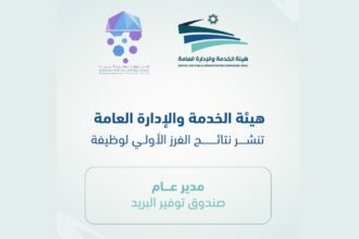 هيئة الخدمة والإدارة العامة تعلن نتائج الفرز الأولي لوظيفة مدير عام صندوق توفير البريد