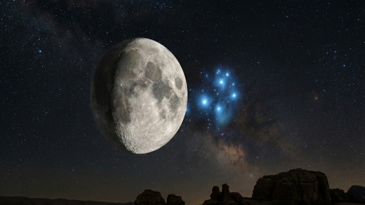 صورة حول : ليلة فلكية ساحرة: القمر يلتقي الثريا في ظاهرة نادرة تُعلن ذروة برد الشتاء ليلة فلكية ساحرة: القمر يلتقي الثريا في ظاهرة نادرة تُعلن ذروة برد الشتاء