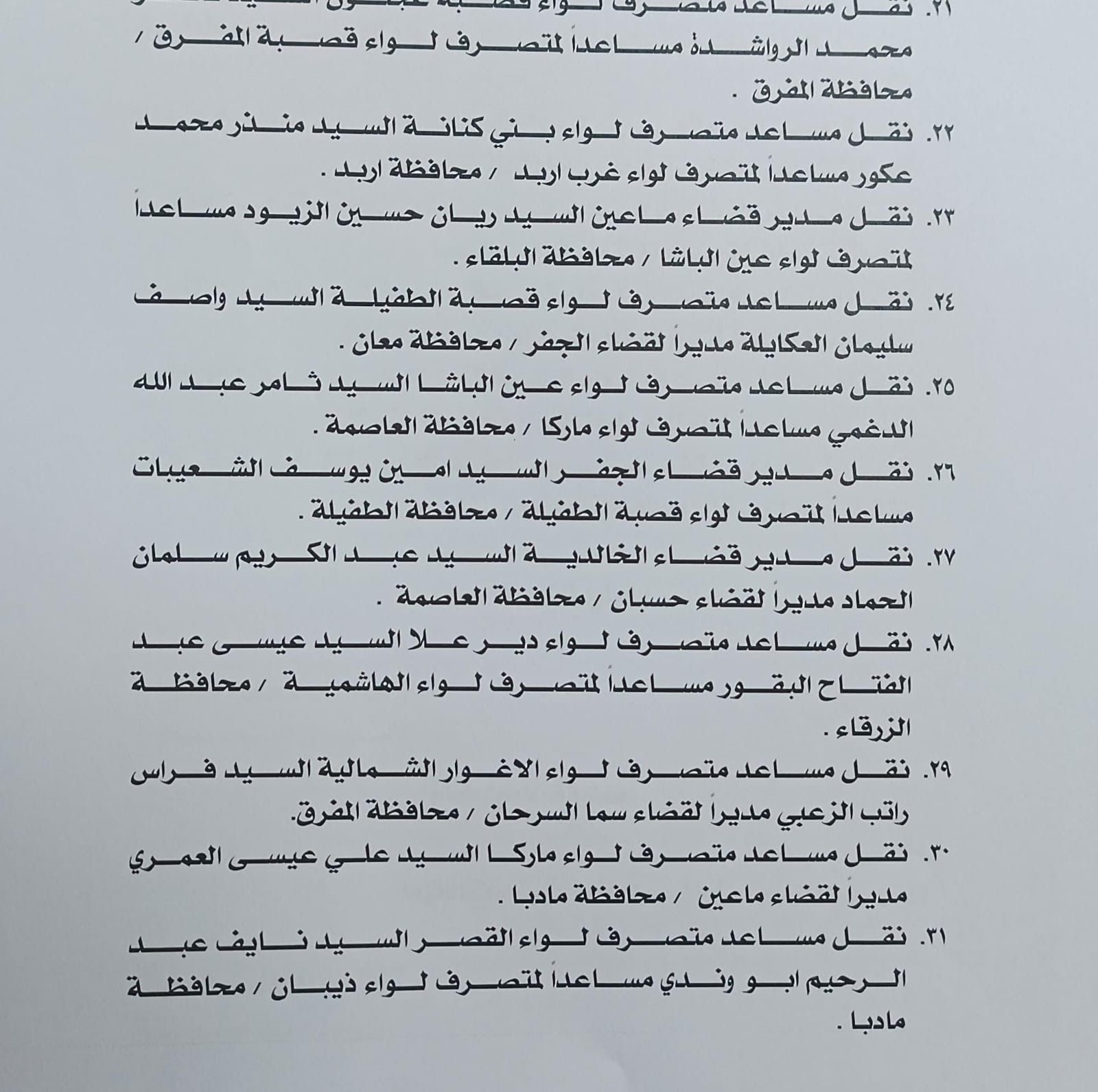 وزير الداخلية يجري تشكيلات واسعة للحكام الإداريين "اسماء"