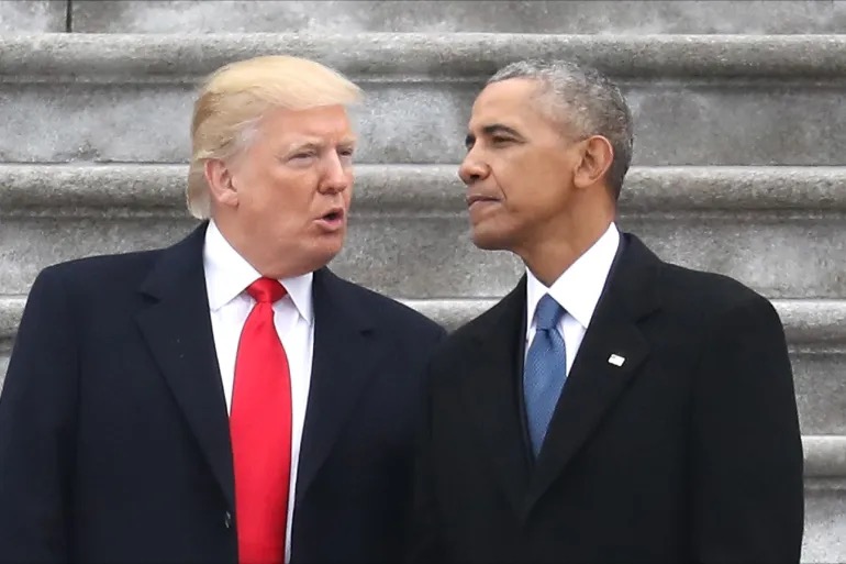 أوباما يدين فيديو عنصري لترامب يظهره هو وزوجته كقردين