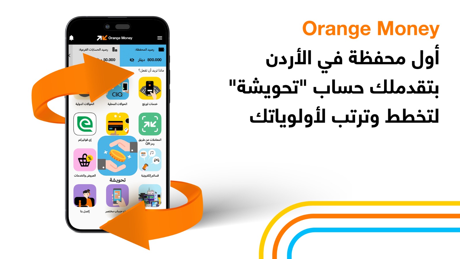 صورة حول : أورنج الأردن تطلق حساب "تحويشة" عبر محفظة Orange Money لتعزيز ثقافة الادخار أورنج الأردن تطلق حساب "تحويشة" عبر محفظة Orange Money لتعزيز ثقافة الادخار