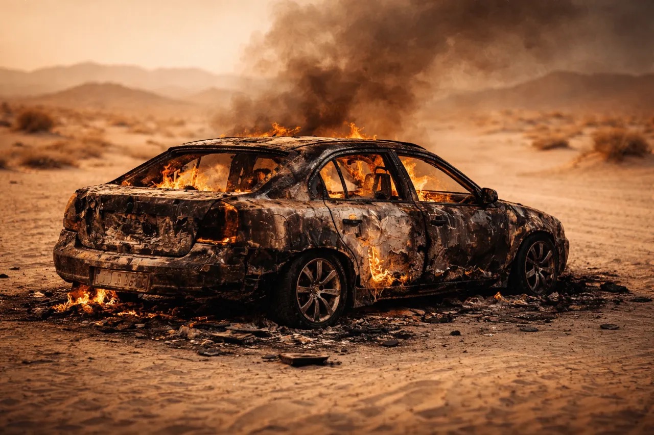 كلمة واحدة تطيح بثلاثة "أوروبيين" أحرقوا سيارة في دبي