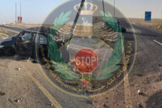 حادث مروري على الطريق الصحراوي جنوب "زميلة"