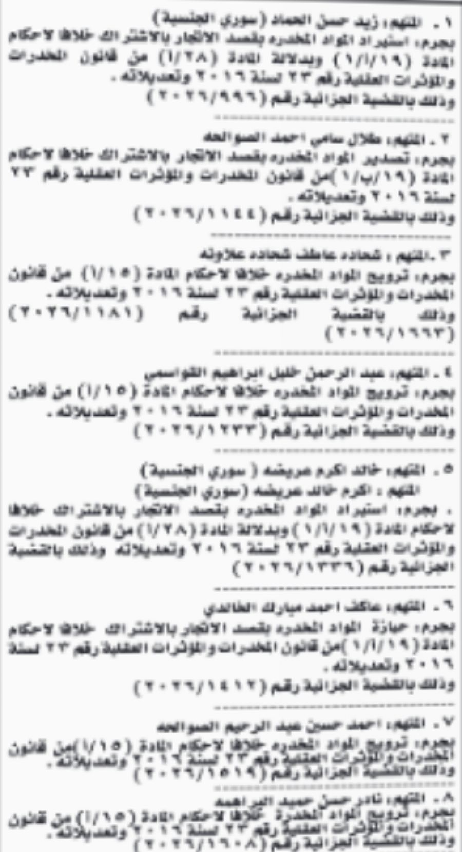 أمن الدولة تُمهل مطلوبين 10 أيام لتسليم أنفسهم تحت طائلة الحجز على الأموال