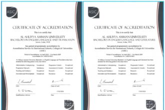 عمان الاهلية تحوز على الاعتماد البريطاني ASIC ببرنامجي اللغة الانجليزية "الآداب والترجمة " وفق أعلى مستوى