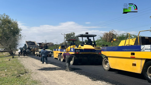 الأشغال تبدأ صيانة طريق السكنة بالشونة