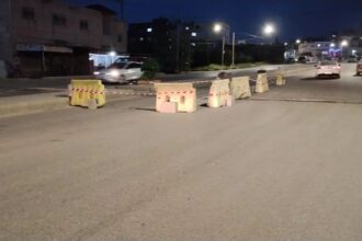 انهيار محدود في شارع بإربد بسبب الصرف