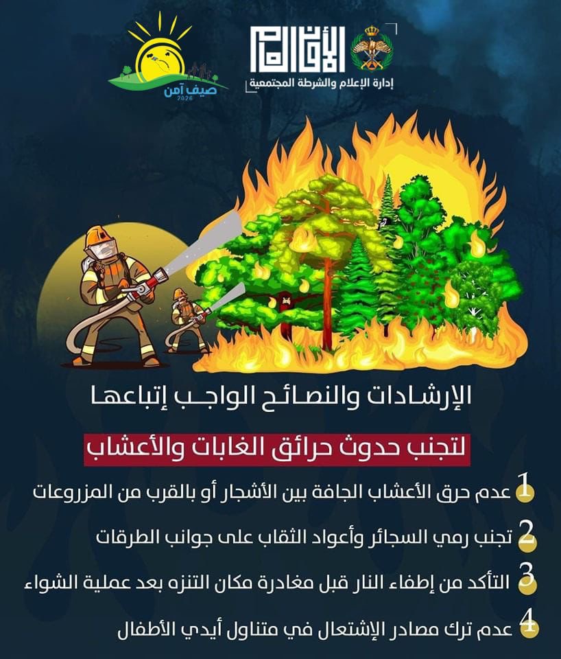 ضمن مبادرة “صيف آمن”.. إرشادات لتفادي حرائق التنزه والأعشاب