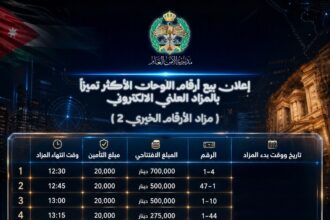 دعماً لصندوق الطالب ، إعلان بيع أرقام اللوحات الأكثر تميزاً بالمزاد العلني الالكتروني ( مزاد الارقام الخيري 2)