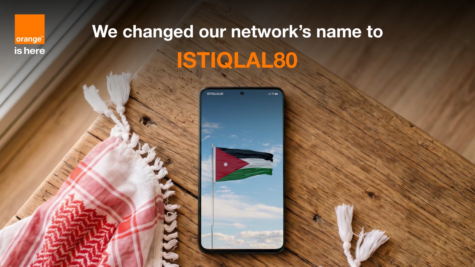 صورة حول : In Celebration of Independence Day Orange Jordan Changes Network Name to “ISTIQLAL80 In Celebration of Independence Day Orange Jordan Changes Network Name to “ISTIQLAL80