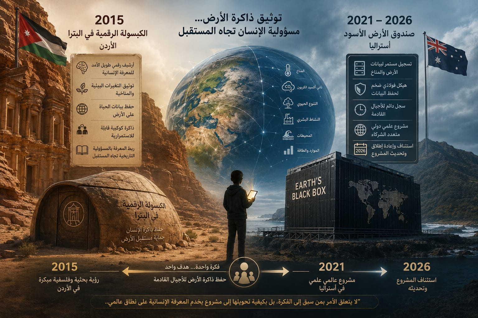 صورة حول : كبسولة الكوكب الرقمية في البترا 2015، وصندوق الأرض الأسود 2026 بأستراليا كبسولة الكوكب الرقمية في البترا 2015، وصندوق الأرض الأسود 2026 بأستراليا