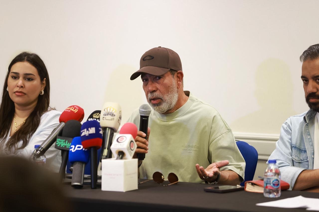 مؤتمر صحفي لفريق مسرحية "أم كلثوم" قبيل عرضها في "جرش"