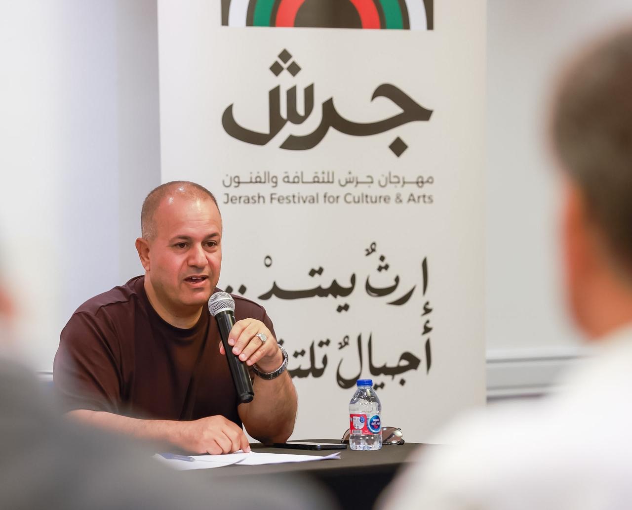 مؤتمر صحفي لفريق مسرحية "أم كلثوم" قبيل عرضها في "جرش"